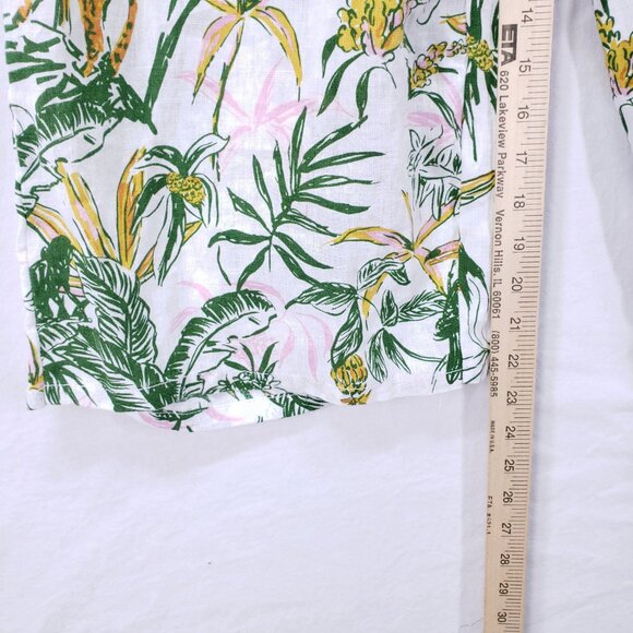 Rachel Zoe 100% Linen Multicolor Jungle Cheetah Monkey Wide Leg Modified Pants - Picture 4 of 14